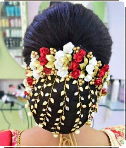 Pink Bridal Hair Juda Gajra