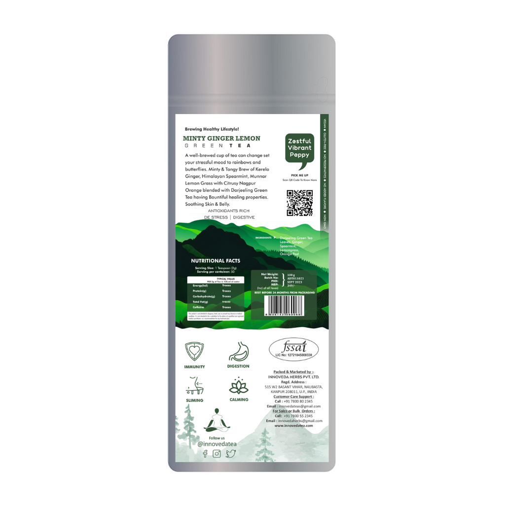Innoveda Minty Ginger Lemon Tea - 100 gms