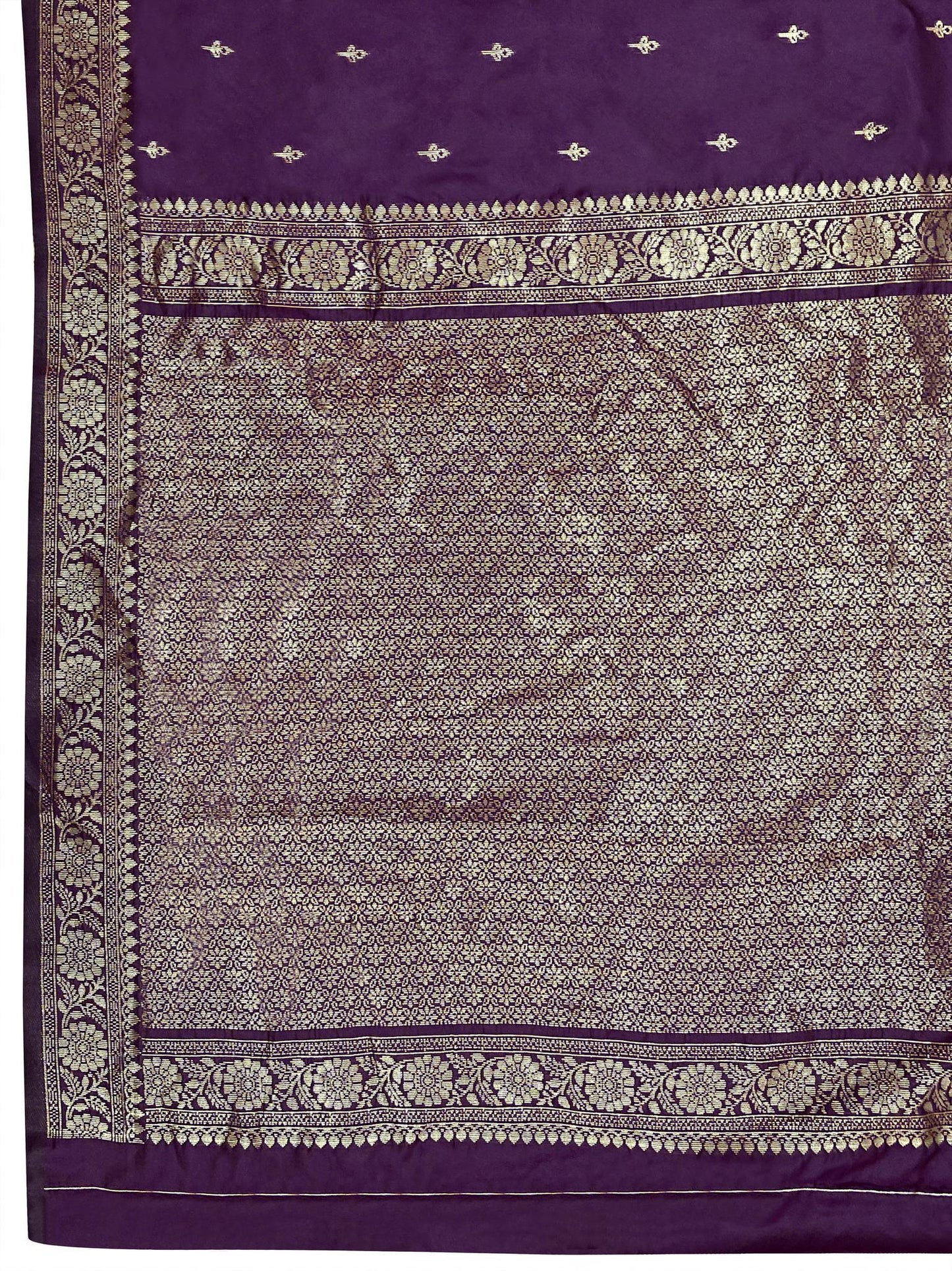MANOHARI Banarasi Silk Blend Jacquard Work Saree - Purple