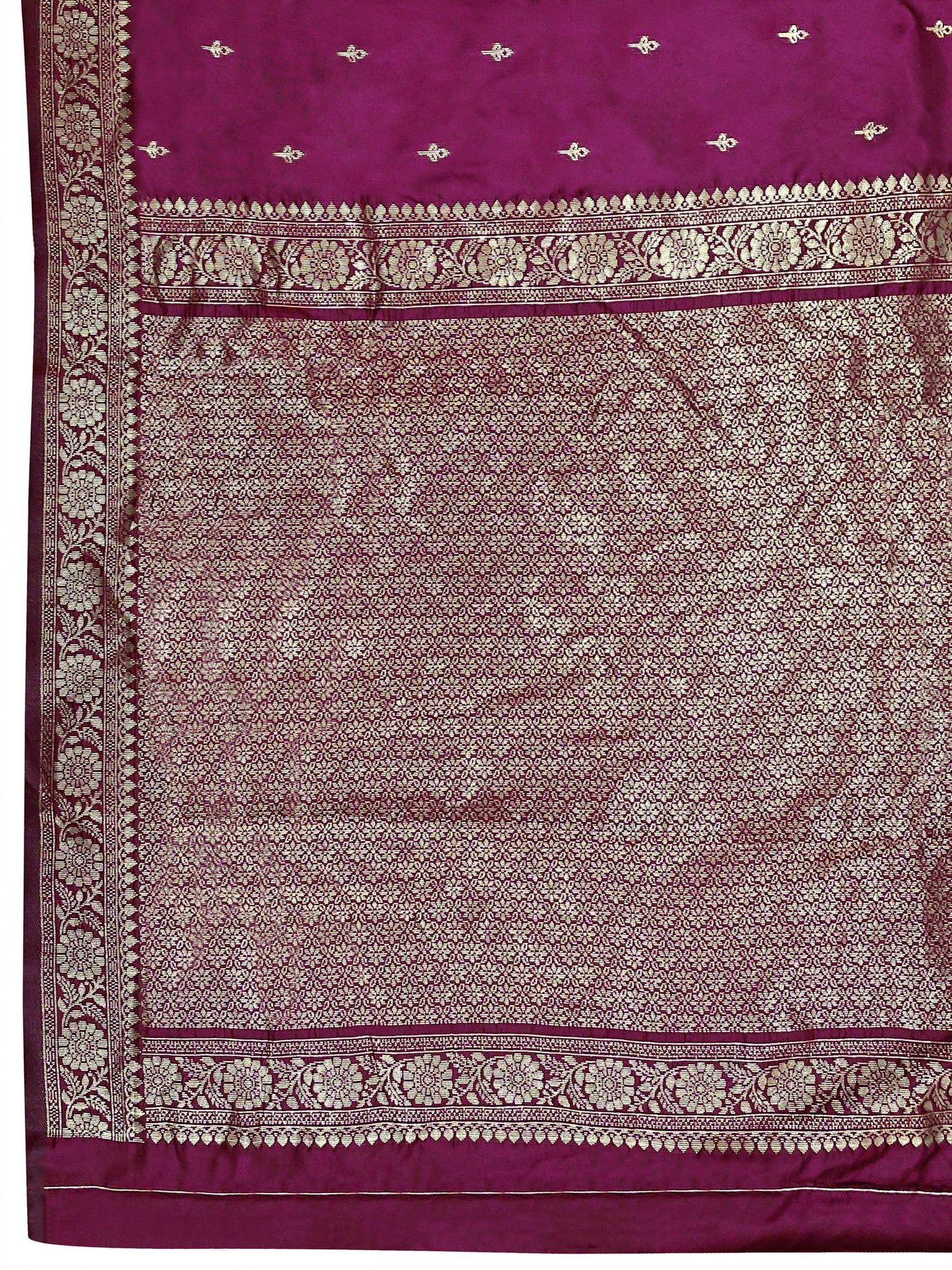 MANOHARI Banarasi Silk Blend Jacquard Work Saree - Purple