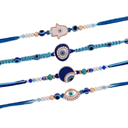 trueBrowns X Voylla Pack Of 4 Evil Eye Charms Men's Rakhis