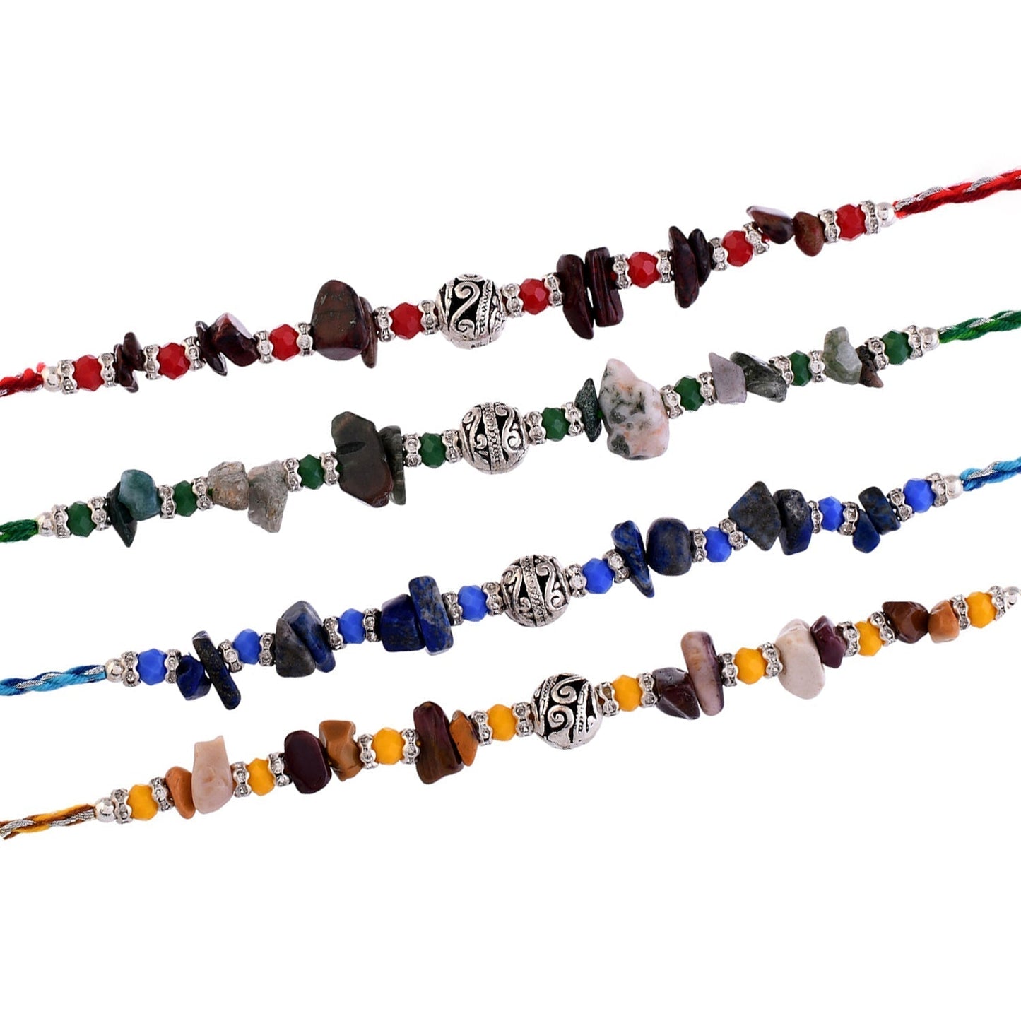trueBrowns X Voylla Pack Of 4 Men's Beaded Colourful Rakhis