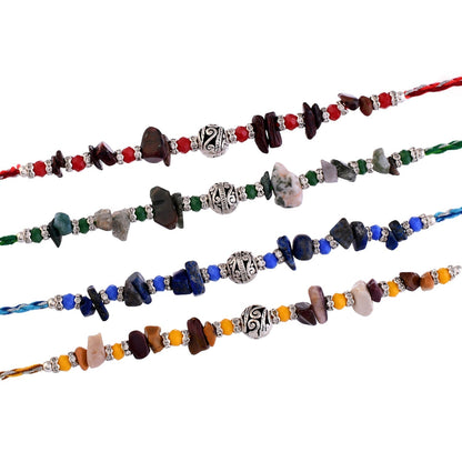 trueBrowns X Voylla Pack Of 4 Men's Beaded Colourful Rakhis