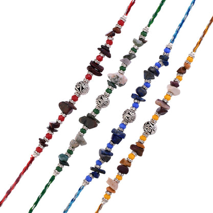 trueBrowns X Voylla Pack Of 4 Men's Beaded Colourful Rakhis