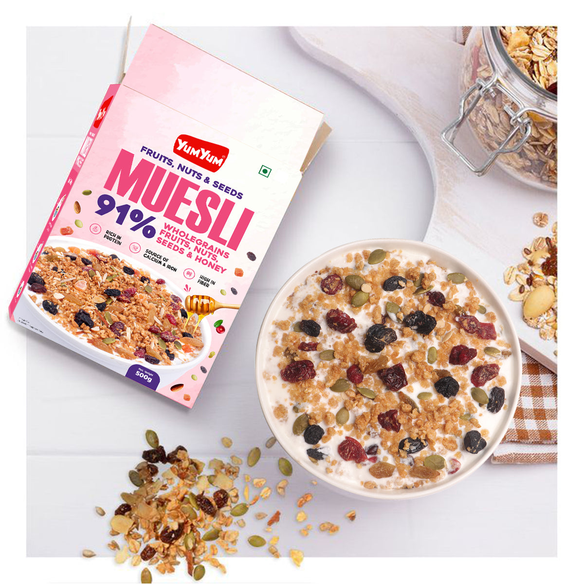 Yum Yum Fruits, Nuts & Seeds Honey Muesli Box