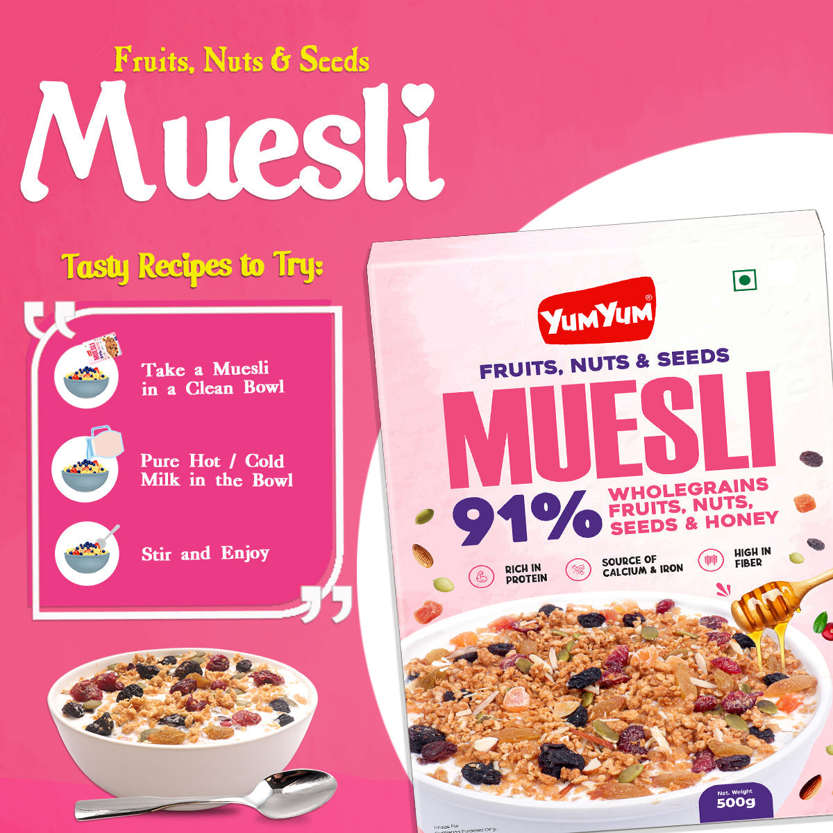 Yum Yum Fruits, Nuts & Seeds Honey Muesli Box