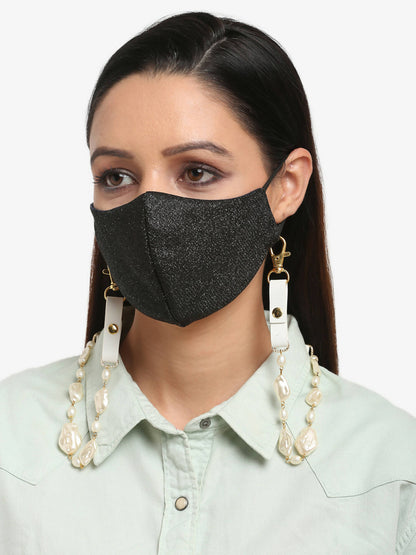 Women's White Mother Of Pearl Mask Chain - Ruby Raang