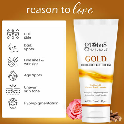 Globus Naturals Gold Radiance Anti Ageing & Brightening Face Cream