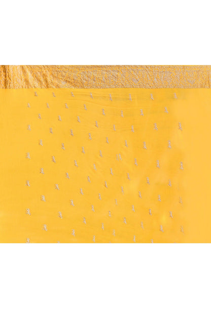 Joban Fashion Purple Crepe Chiffon Pure Handloom Banarasi Silk Saree