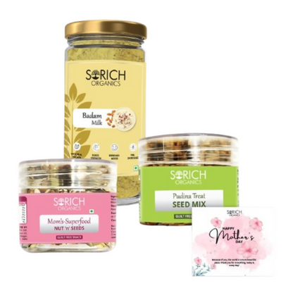 Sorich Organics Mother's Superfood Mix, Badam Milk & Pudina Seeds Mix - Combo