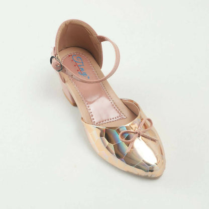 Tiny Bugs Girls Party Wear Ballerinas Heels - Peach