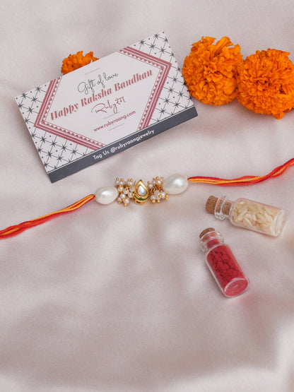 Designer kundan Rakhi - Ruby Raang