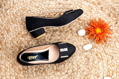 Tiny Bugs Girls Party Wear Ballerinas - Black