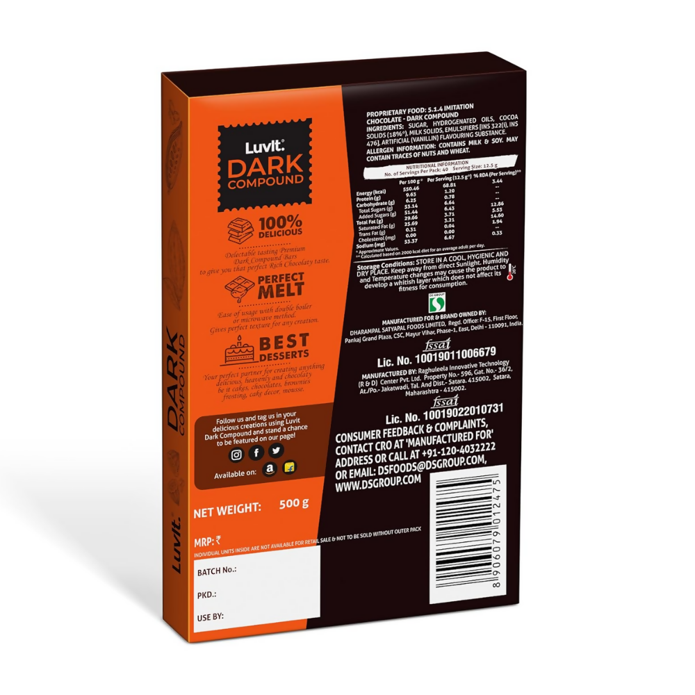 LuvIt. Cocoa Crush - Dark Compound Bars