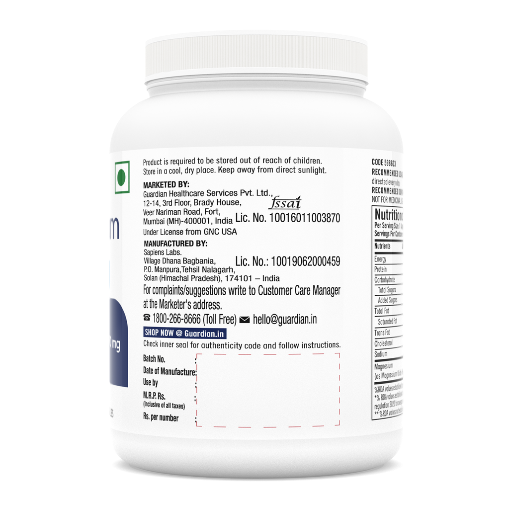 GNC Magnesium Vegetarian Tablets 370 mg - 120 Tabs