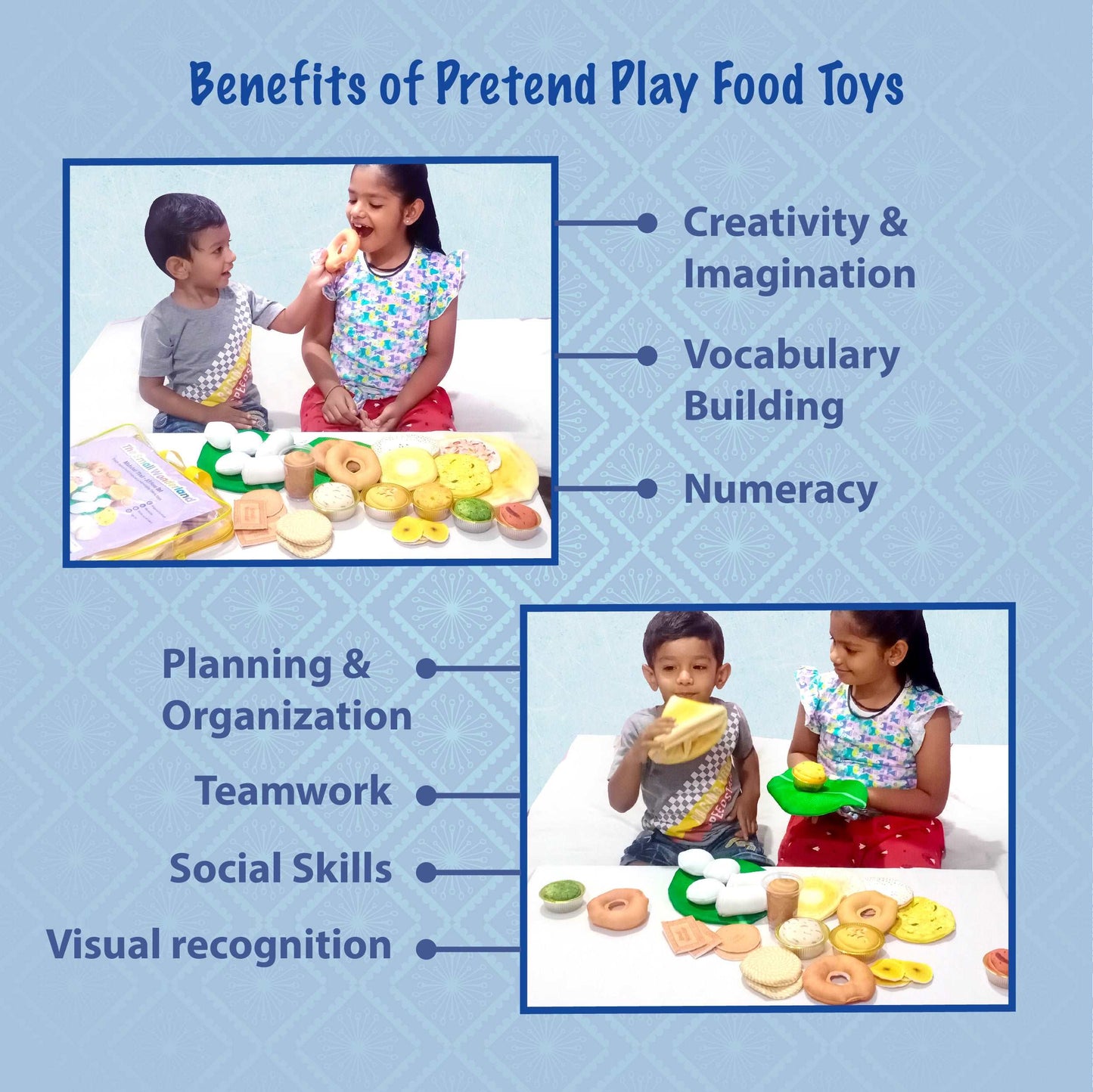 The Small Wonderland Mahabali set-33 Piece Set south Indian food inspired pretend play food set