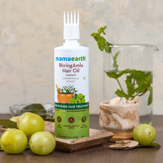 Mamaearth BhringAmla Hair Oil with Bhringraj and Amla for Intense Hair Treatment - 250ml