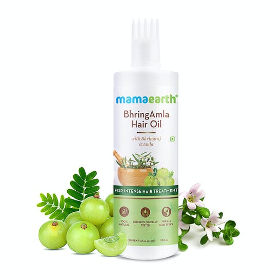 Mamaearth BhringAmla Hair Oil with Bhringraj and Amla for Intense Hair Treatment - 250ml