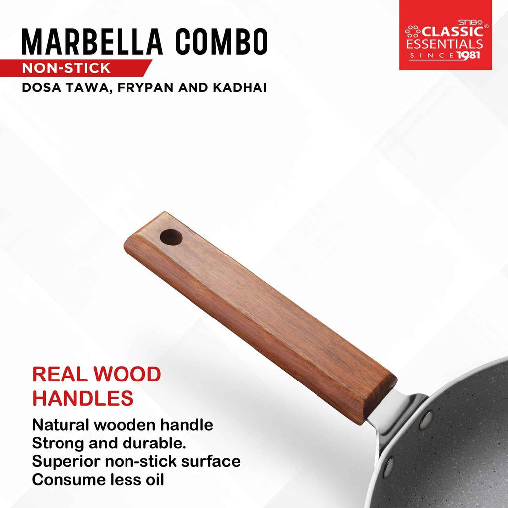 Classic Essentials Marbella Combo Non-Stick Dosa Tawa Frypan and Kadhai