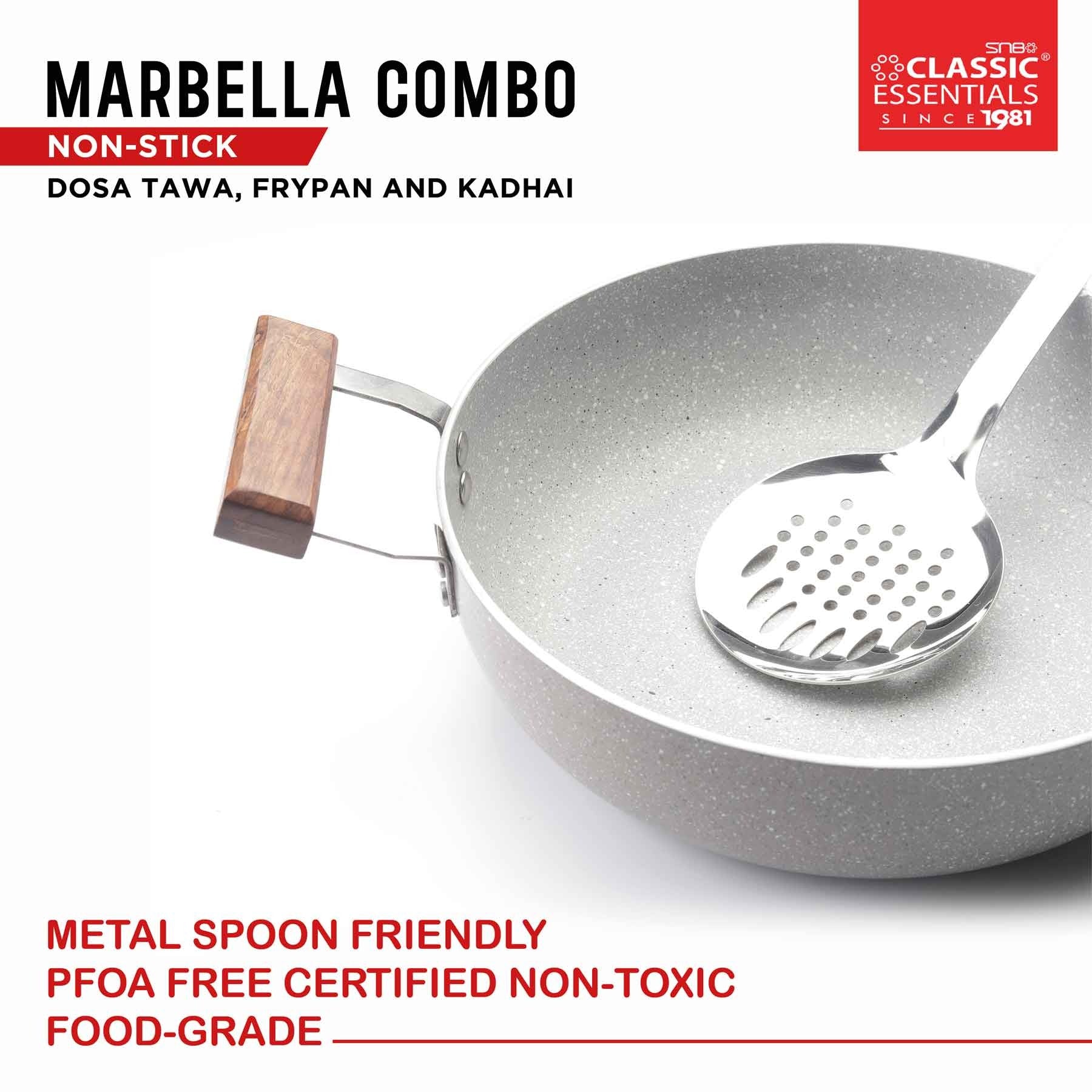 Classic Essentials Marbella Combo Non-Stick Dosa Tawa Frypan and Kadhai