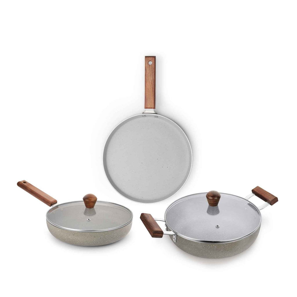 Classic Essentials Marbella Combo Non-Stick Dosa Tawa Frypan and Kadhai