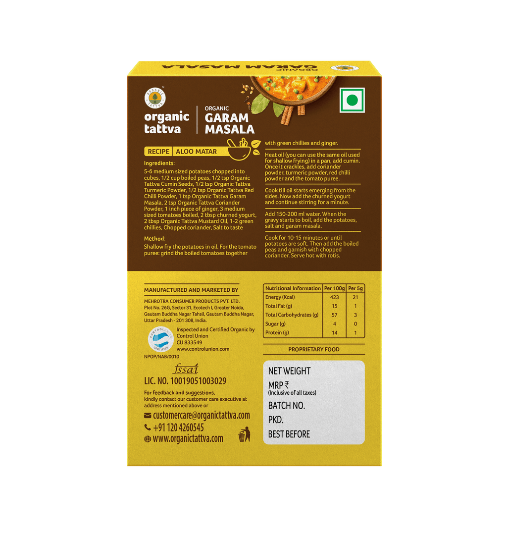 Organic Tattva Garam Masala Powder - 100 gms