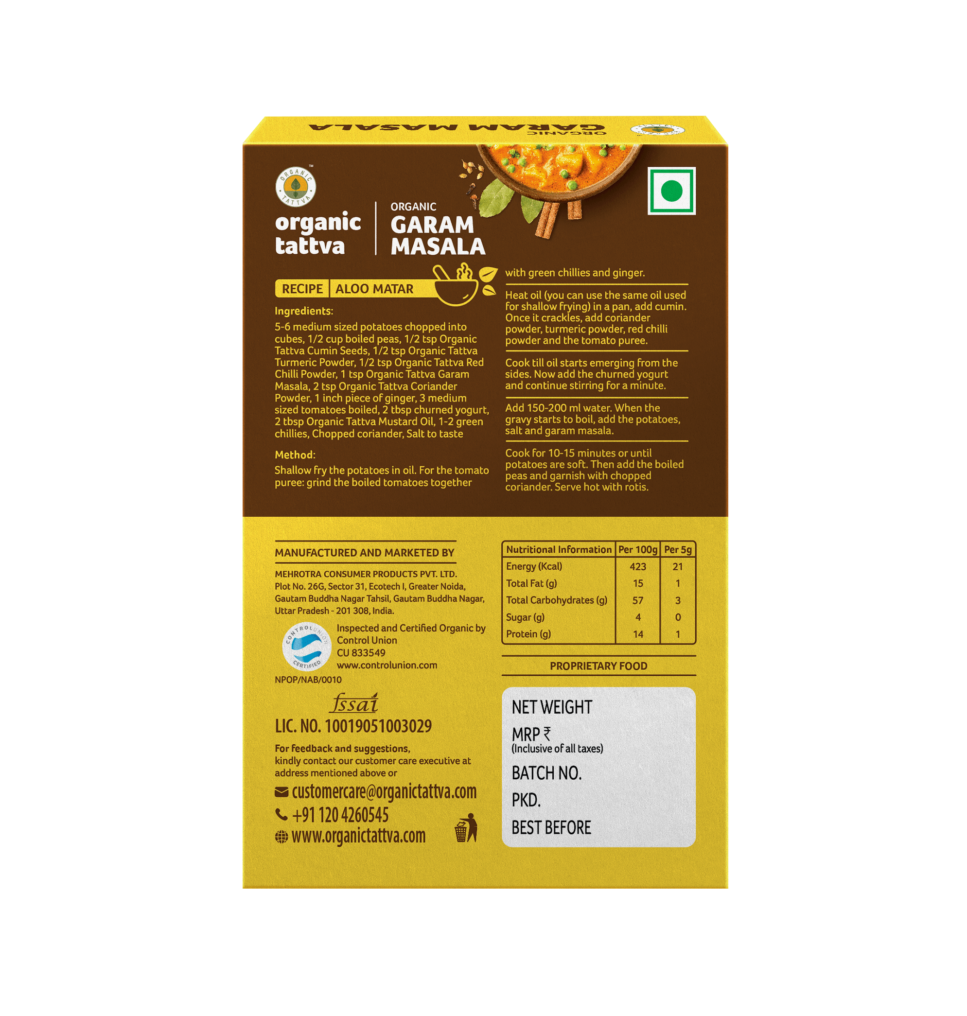 Organic Tattva Garam Masala Powder - 100 gms