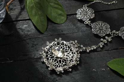 Mominos Fashion Oxidised Silver Plated Trendy Bracelet