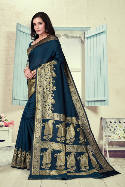 Vedant Vastram Litchi Silk Designer Banarasi Saree - Morpich