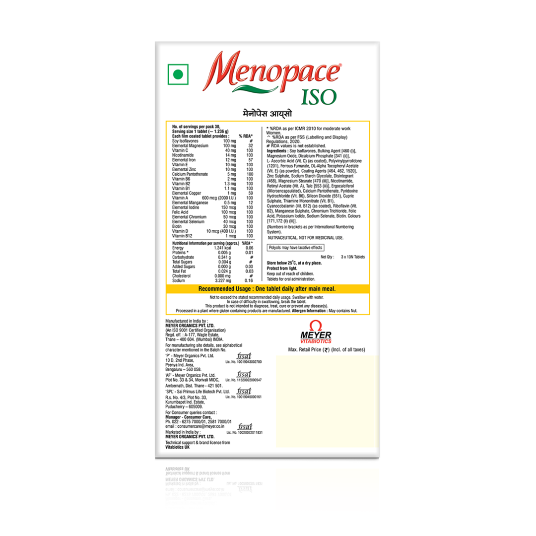 Vitabiotics Menopace ISO - 30 tabs