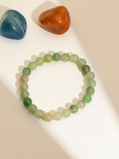 Green Avanturine Beads Elastic Bracelet - Ruby Raang