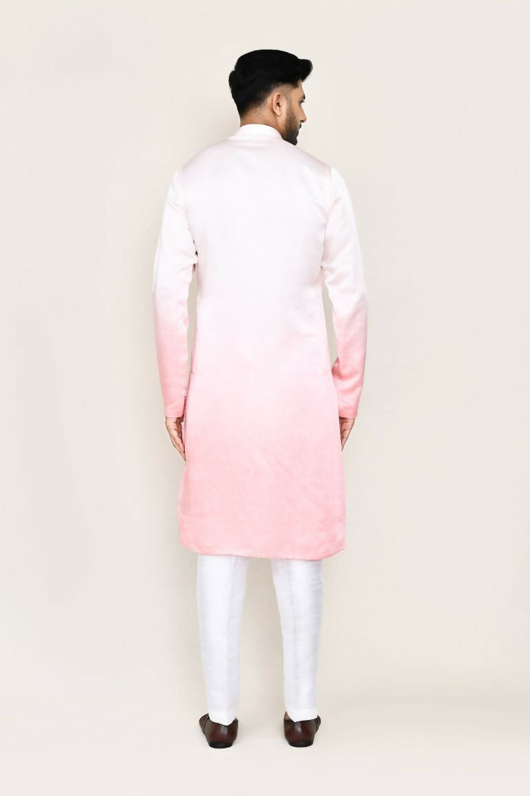 Joban Fashion White Colored Satin Silk Fabric Kurta,Straight Fit Pant