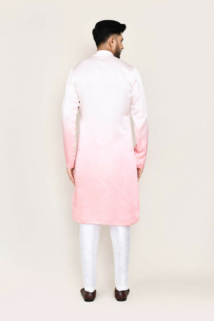 Joban Fashion White Colored Satin Silk Fabric Kurta,Straight Fit Pant