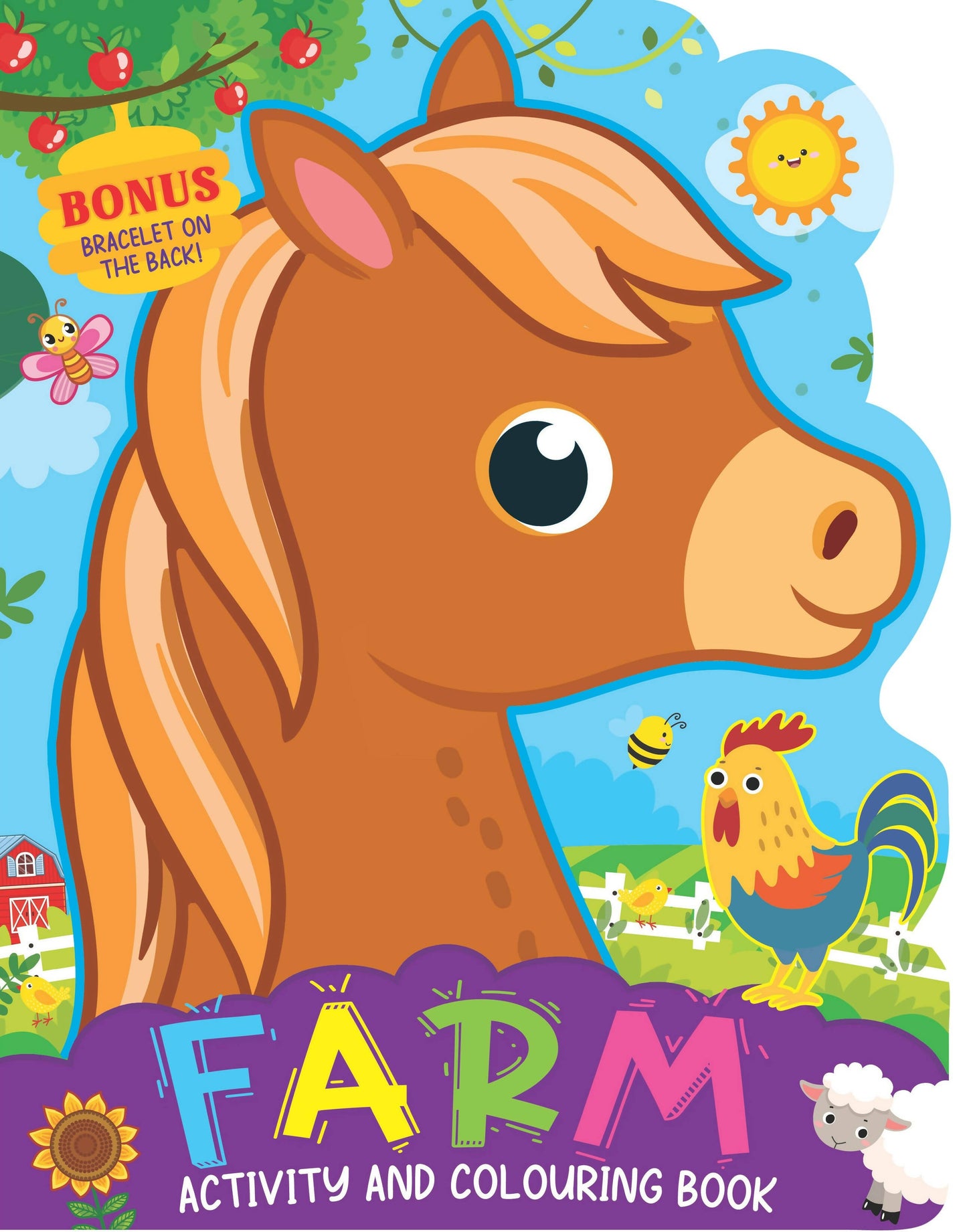 Dreamland Farm Activity and Colouring Book- Die Cut Animal Shaped Book : Children Interactive & Activity Book