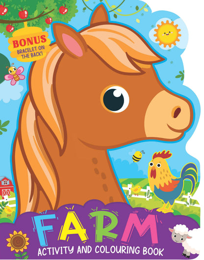 Dreamland Farm Activity and Colouring Book- Die Cut Animal Shaped Book : Children Interactive & Activity Book