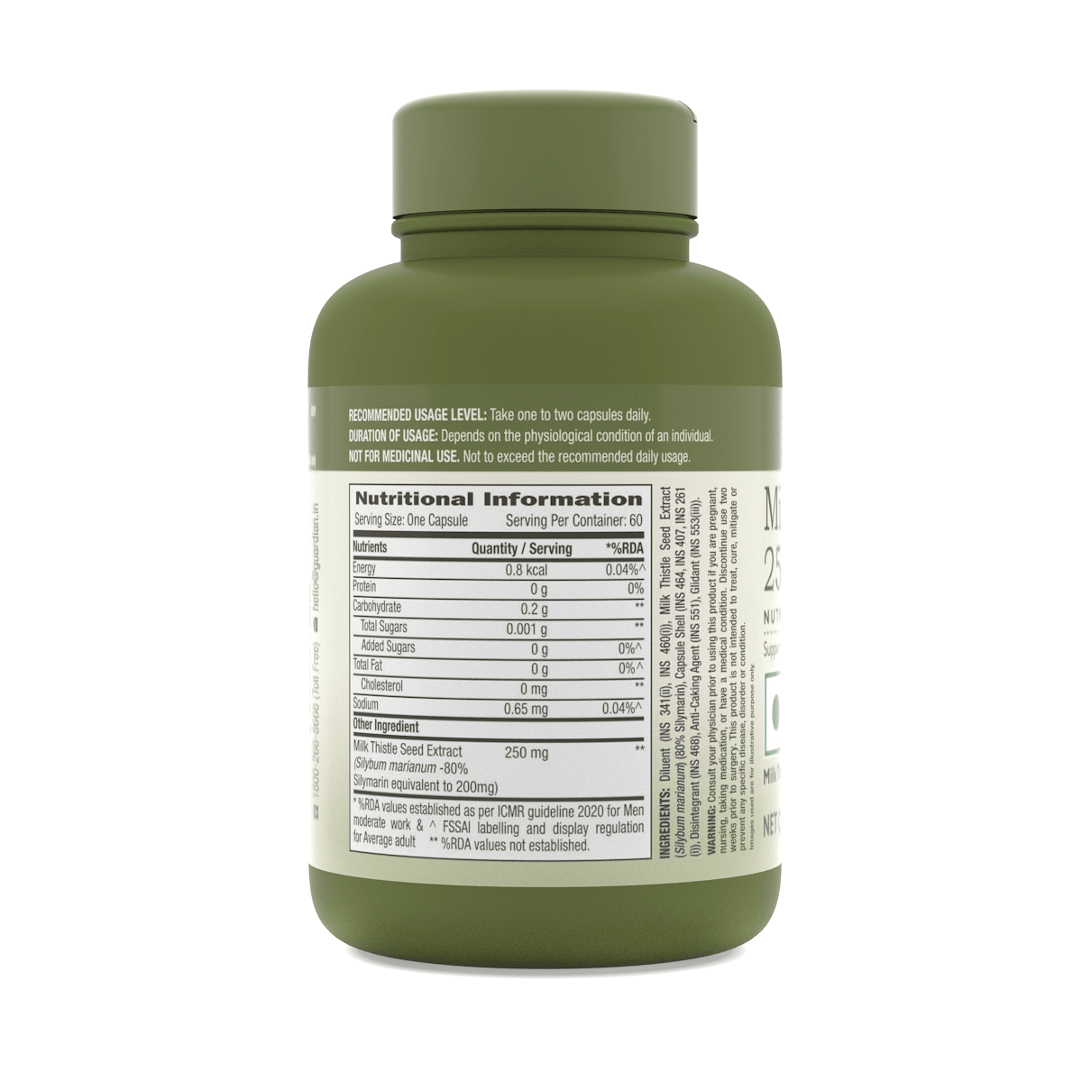 GNC Herbal Plus Milk Thistle 250mg Detoxifies Liver Toxins & Supports Liver Health