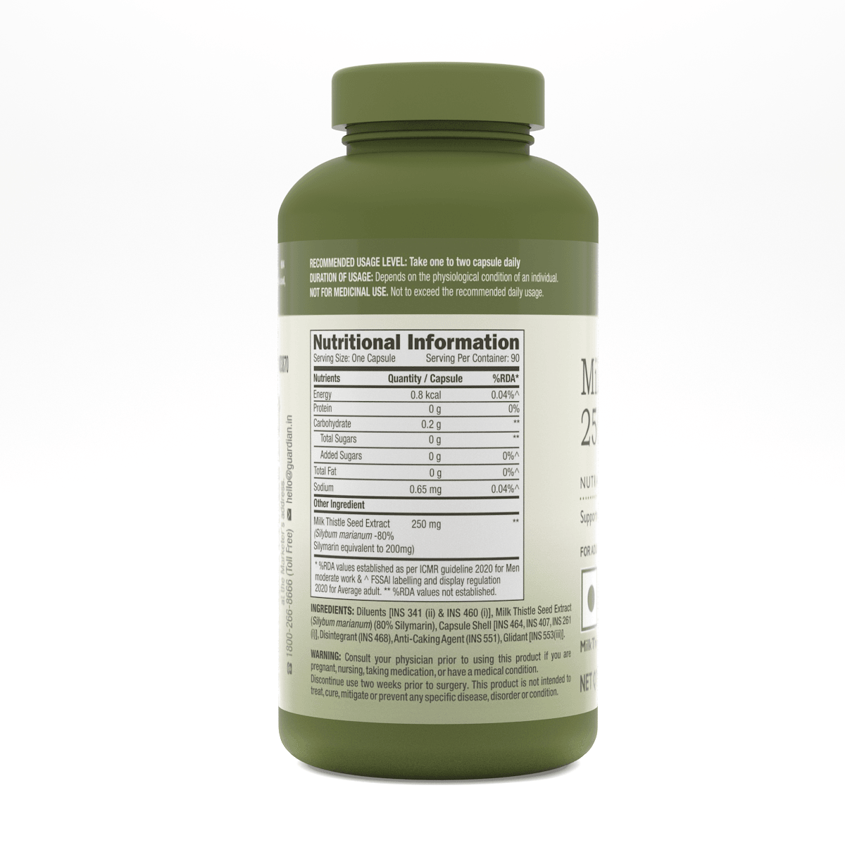GNC Herbal Plus Milk Thistle 250mg Detoxifies Liver Toxins & Supports Liver Health