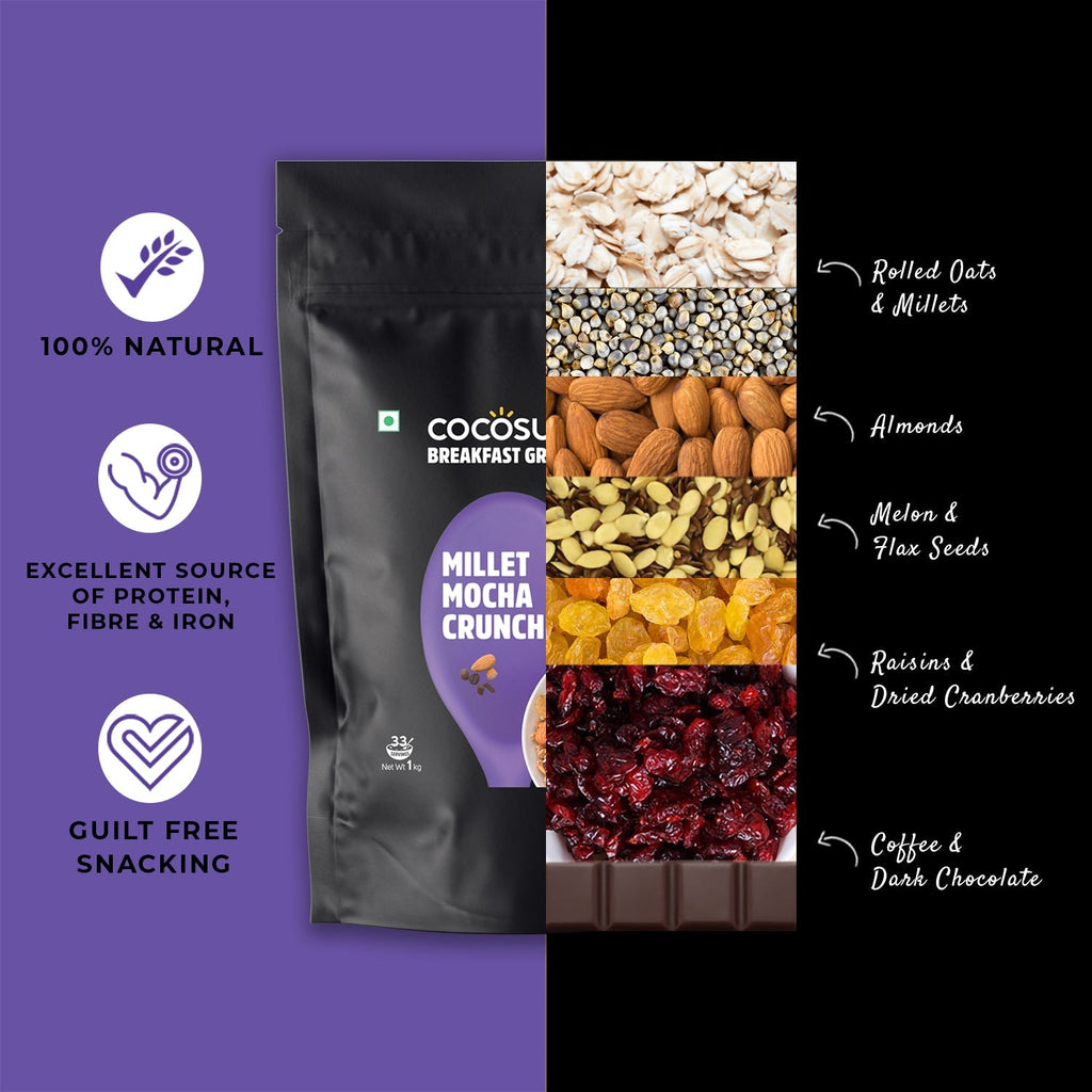 Cocosutra Millet Mocha Crunch Breakfast Granola - 1 Kg