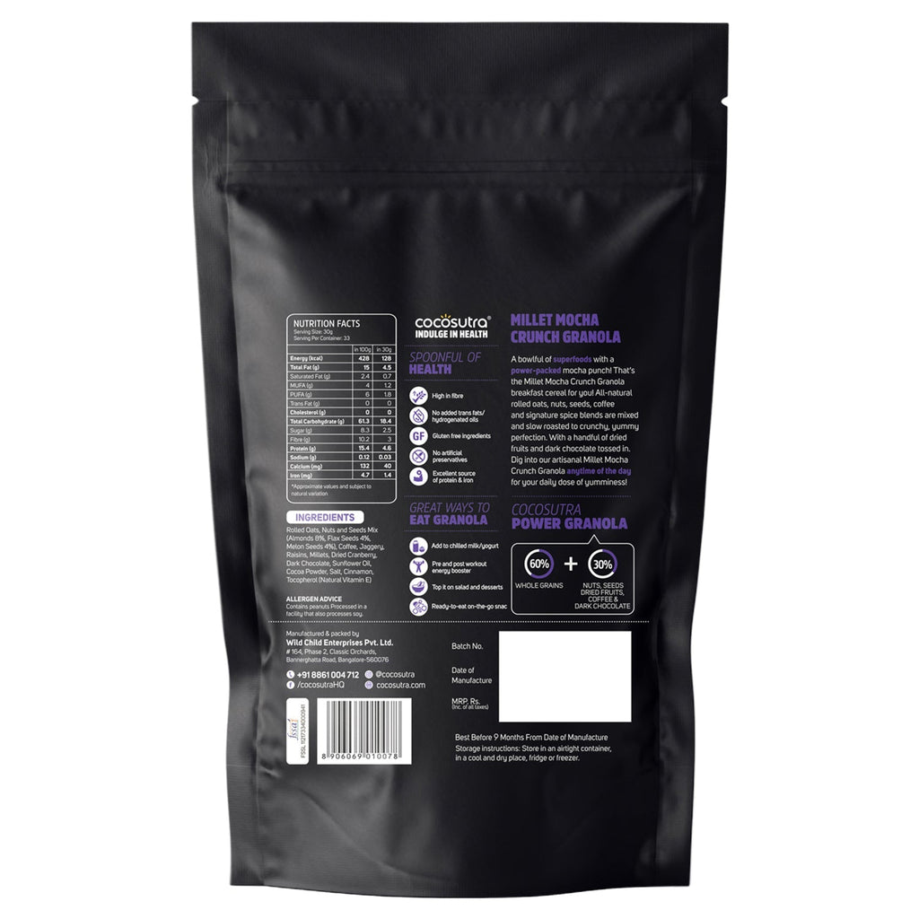 Cocosutra Millet Mocha Crunch Breakfast Granola - 1 Kg