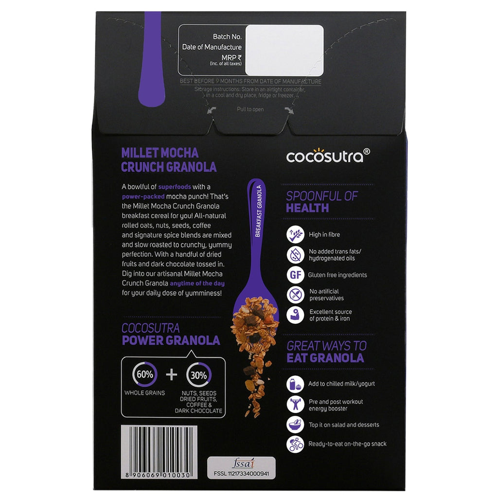Cocosutra Millet Mocha Crunch Breakfast Granola - 300 gms