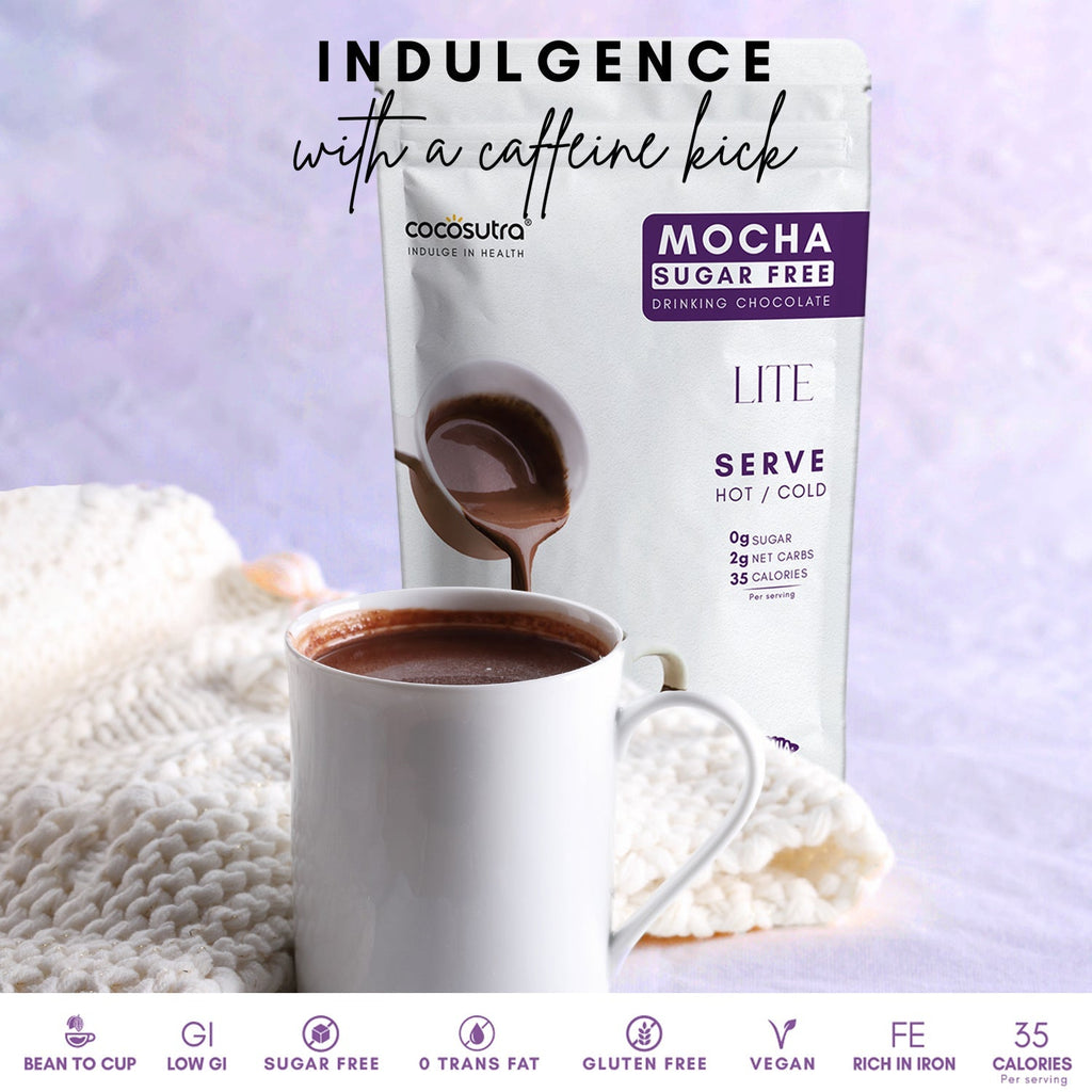 Cocosutra Sugar Free Drinking Chocolate Mix - Mocha - 200 gms