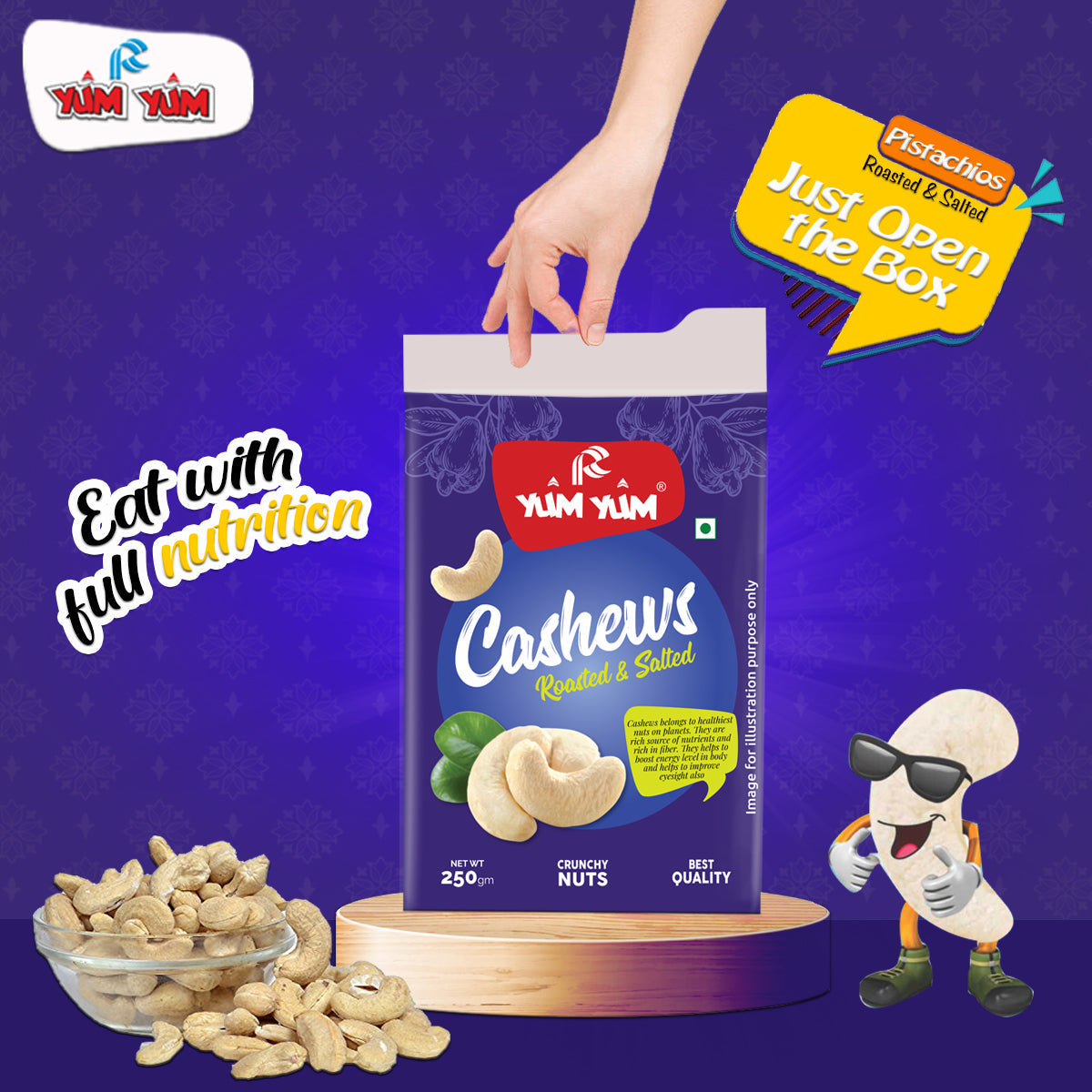 Yum Yum Roasted & Salted Cashews Box