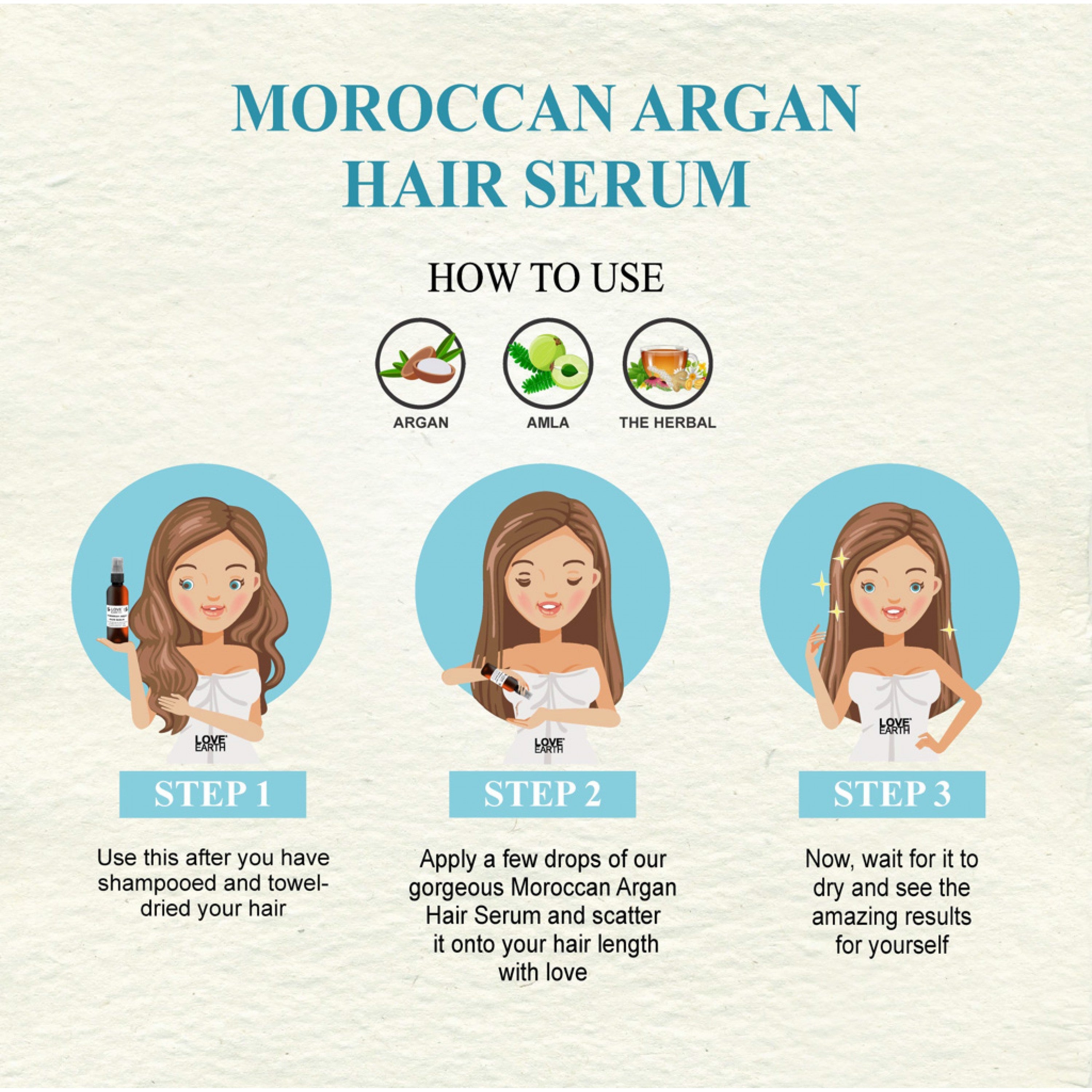 Love Earth Moroccan Argan Hair Serum - 100 ml