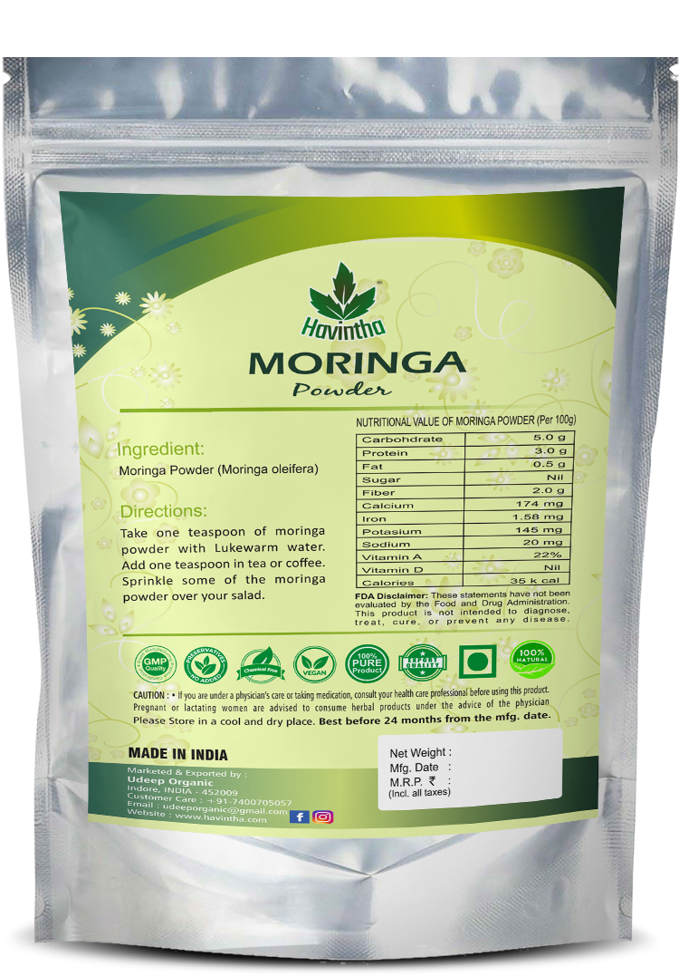 Havintha Natural Moringa Powder - 100 gms