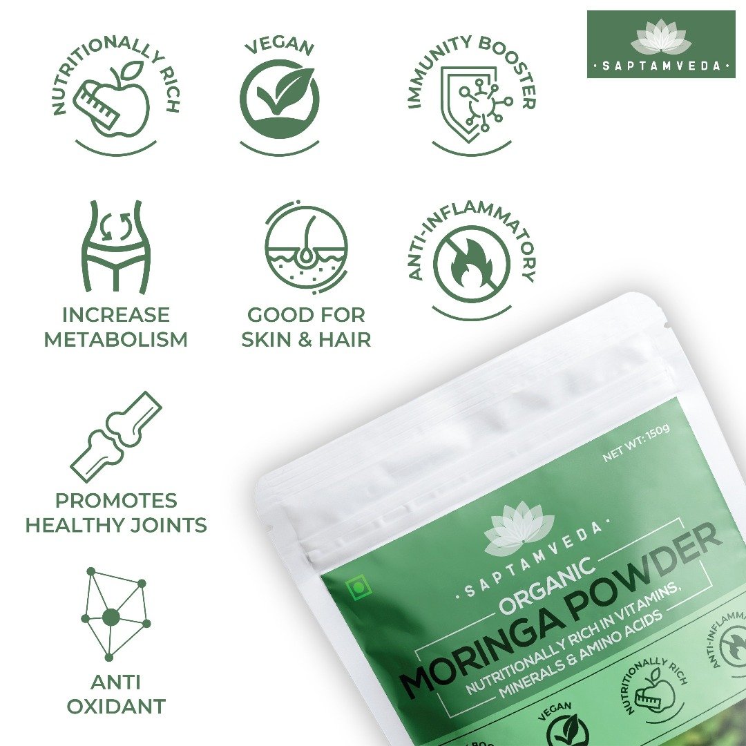 Saptamveda Ashwagandha Herbal Powder & Organic Moringa Powder Combo