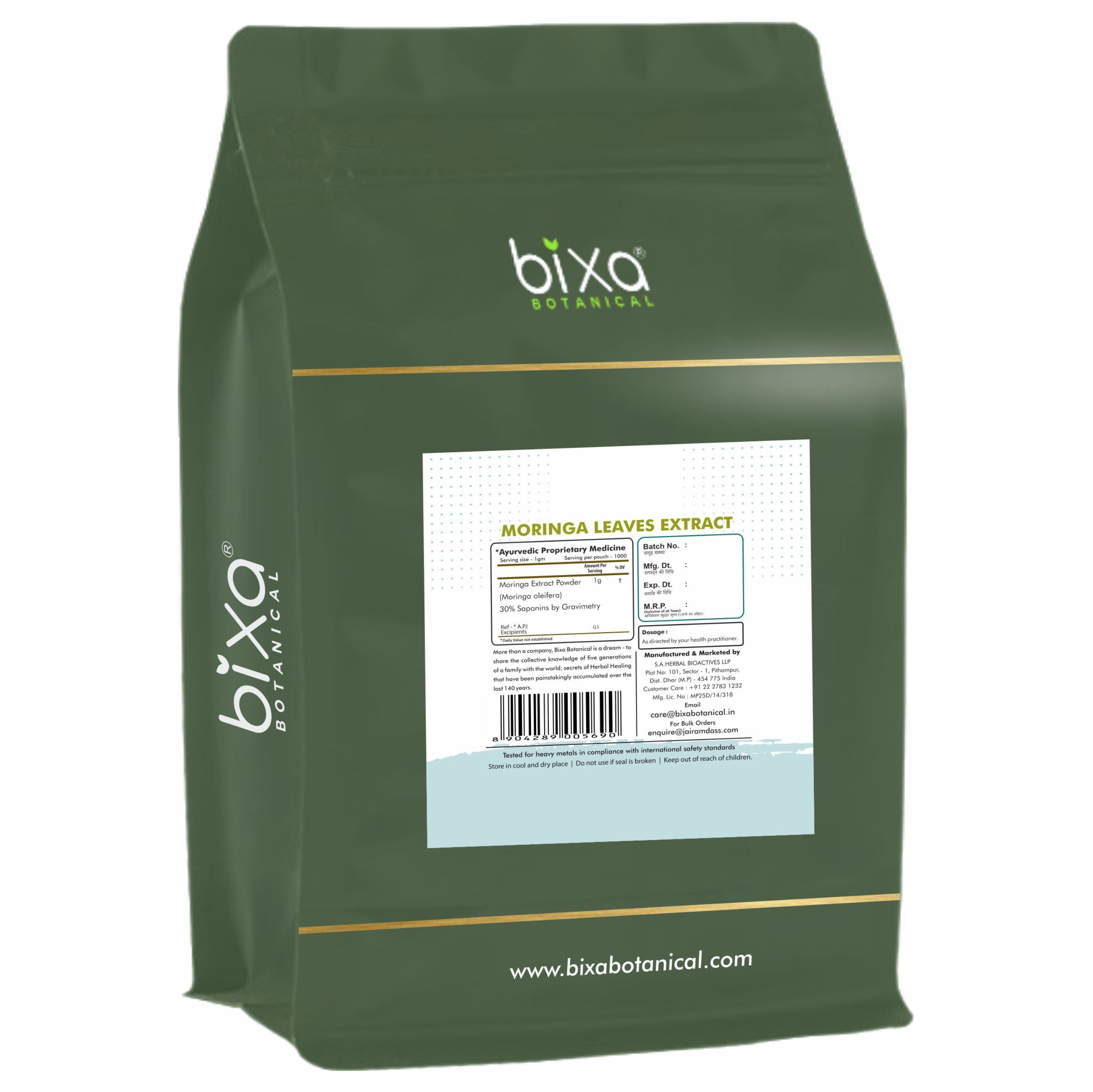 Bixa Botanical Moringa/ Shigru (Moringa oleifera) dry Extract - 30% Saponins by Gravimetry - 1kg