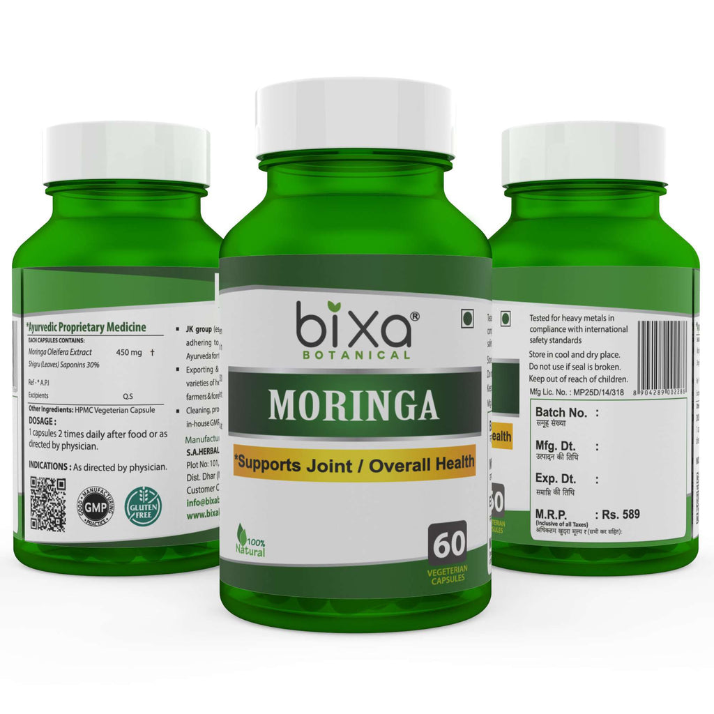 Bixa Botanical Moringa / Shigru Extract - 60 Veg Capsules (450mg)