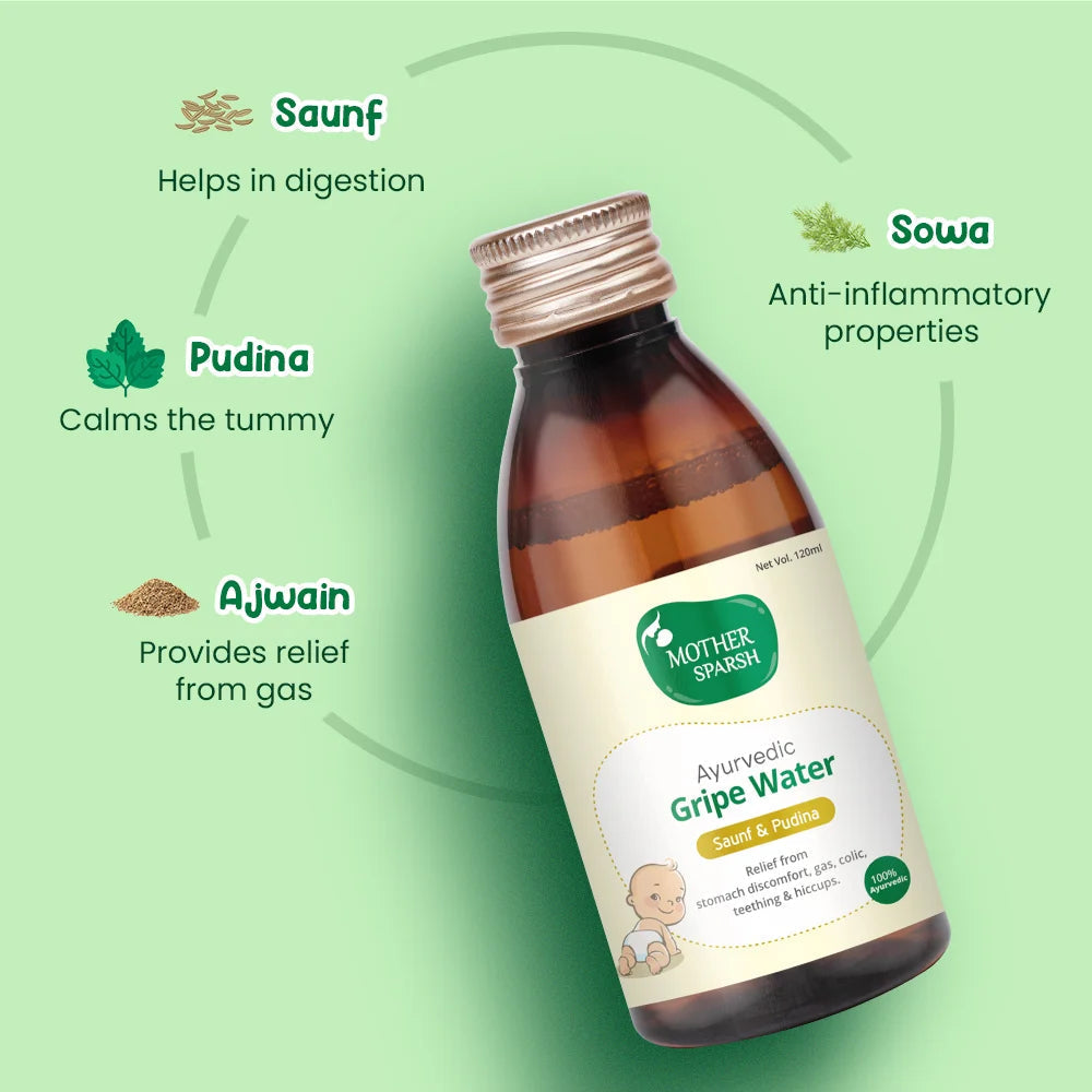 Mother Sparsh Ayurvedic Gripe Water - 120 ml (Pack of 2)