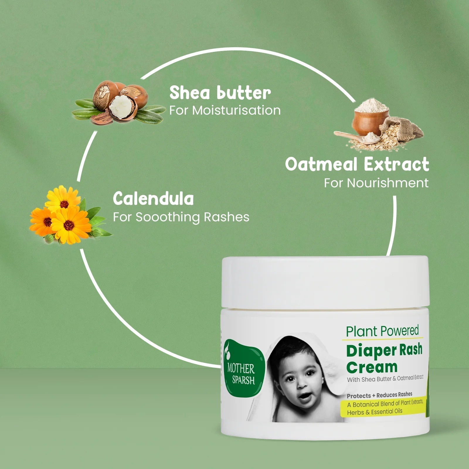 Mother Sparsh Plant Powered Diaper Rash Cream For Babies - 50 gms