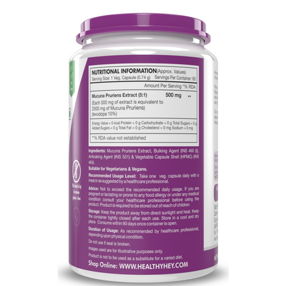 HealthyHey Kapikachhu Extract - 60 Veg Capsules